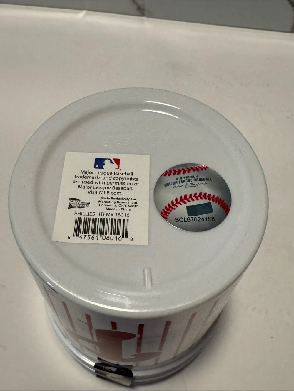 MLB Phillies White, Red & Blue Plastic Cup
